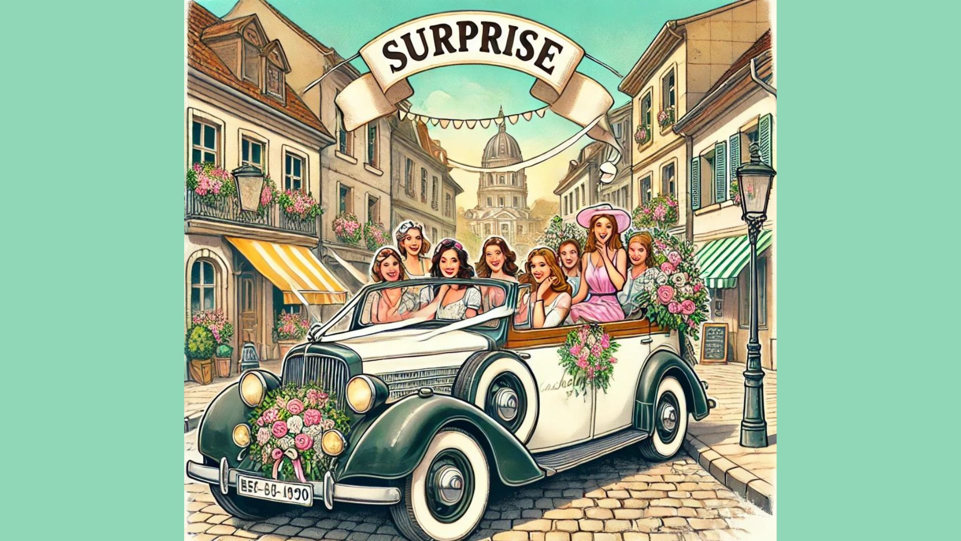 Tour sorpresa en un vehículo vintage para una despedida