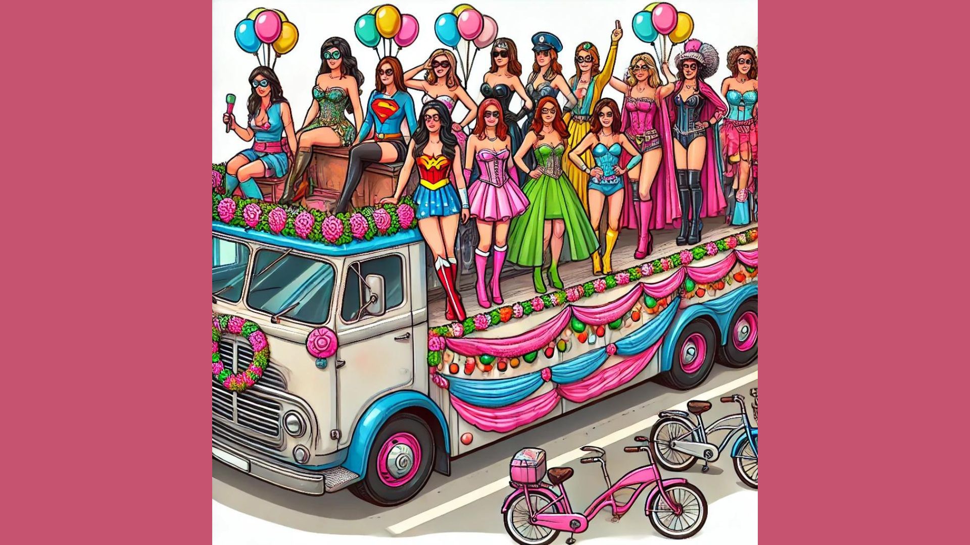 caravana de disfraces para despedida de soltera